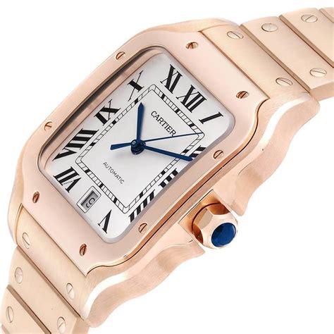 cartier santos 100 black and rose gold|cartier santos 100 for sale.